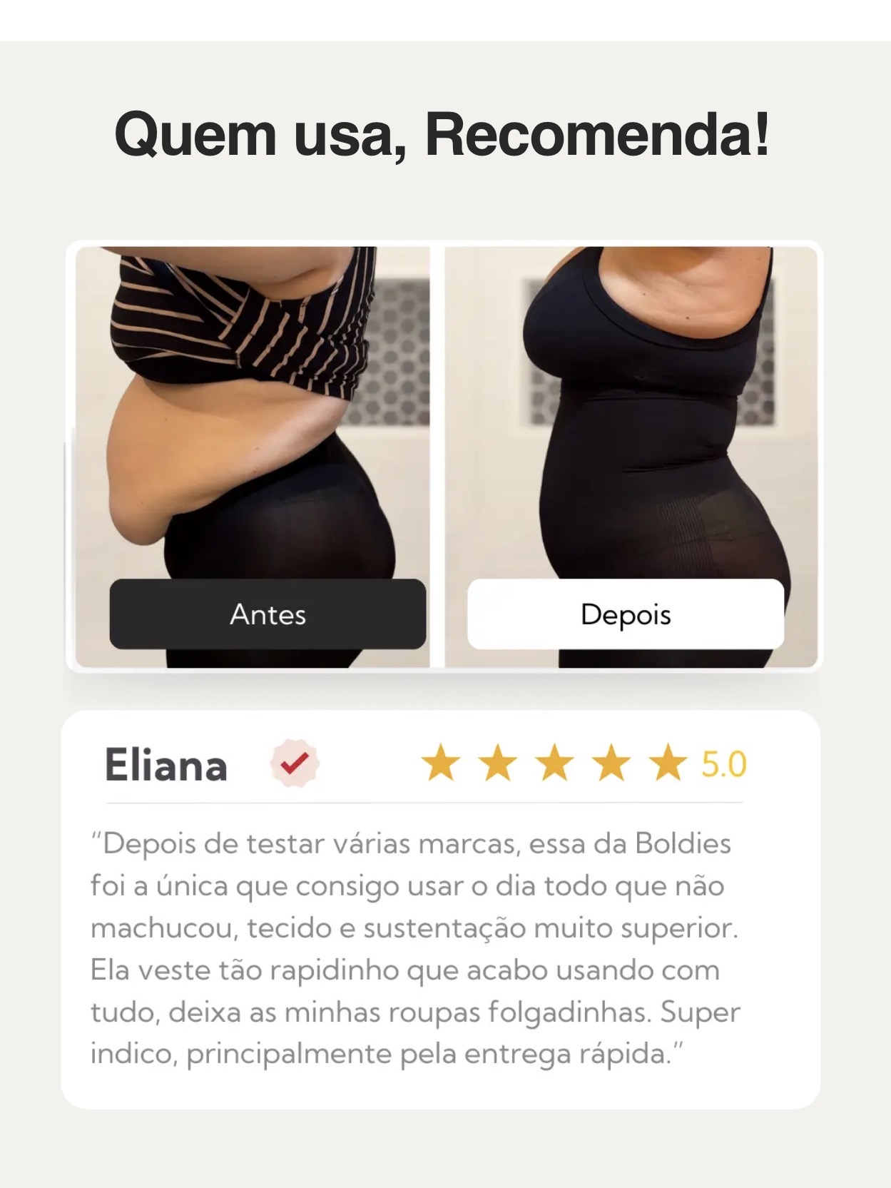 Antes e depois cliente Eliana usando a Ultrasec